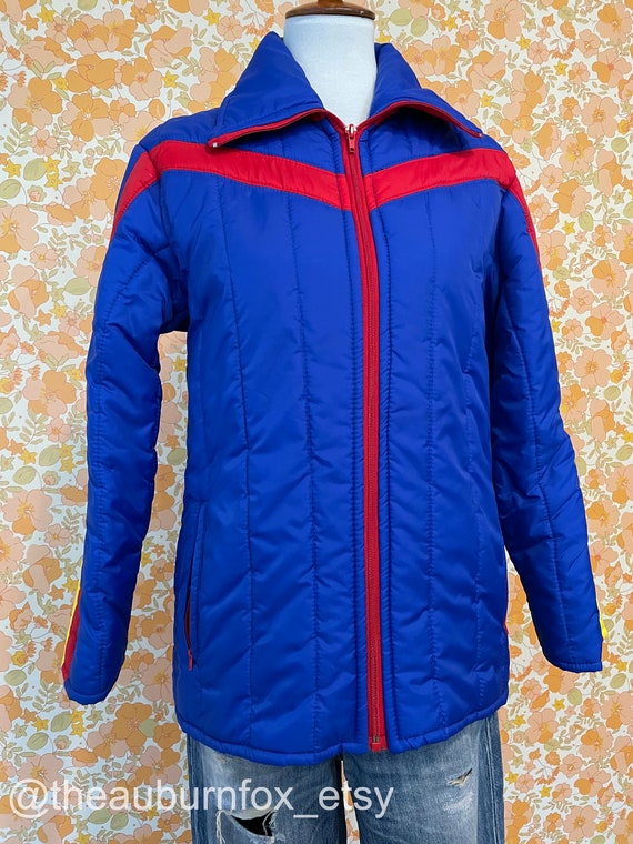Celestial 08 Blue Plaid Star Puffer Jacket main image 1