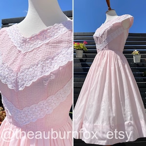 1950's Jeanne d'arc Petal Pink Dress Sz S