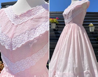 1950's Jeanne d'arc Petal Pink Dress Sz S