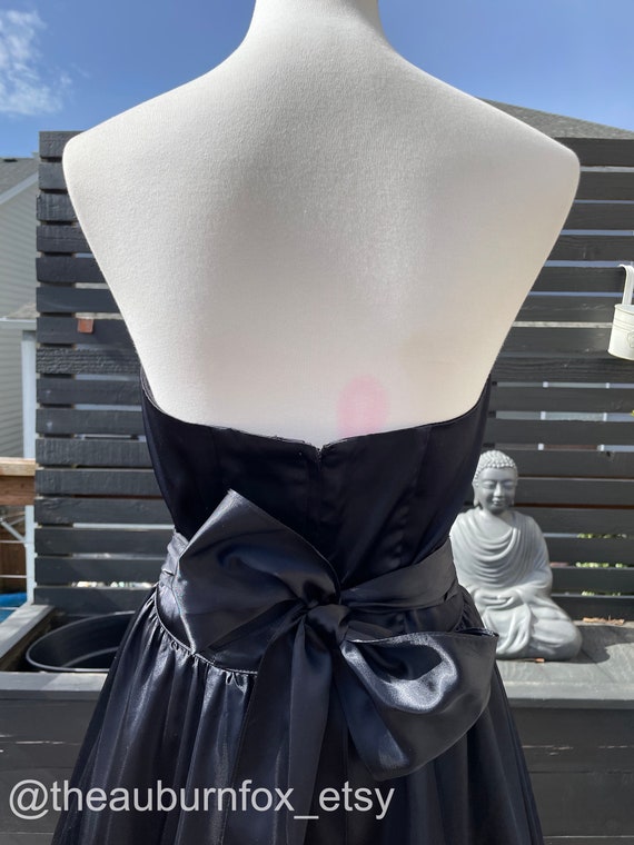 80's Gunne Sax Black & White Strapless Gown Sz S - image 6
