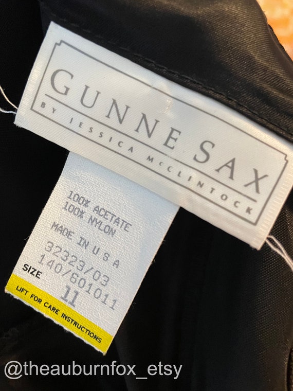 80's Gunne Sax Black & White Strapless Gown Sz S - image 10