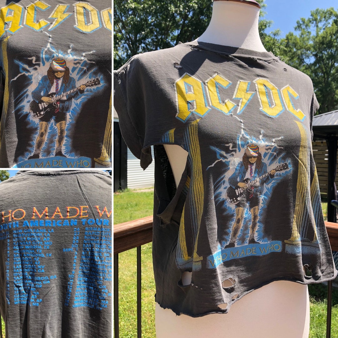 80s ACDC WHO MADE WHO TOUR Tシャツ Vintage AC/DC Who Made Who Tour T-shirt - Etsy
