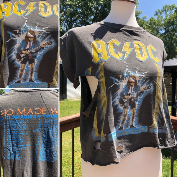 1986 Gegeselde AC/DC Who Made Who Tour T-Shirt