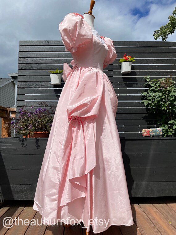 1985 Gunne Sax Pink Taffeta Formal Gown Sz S - image 6