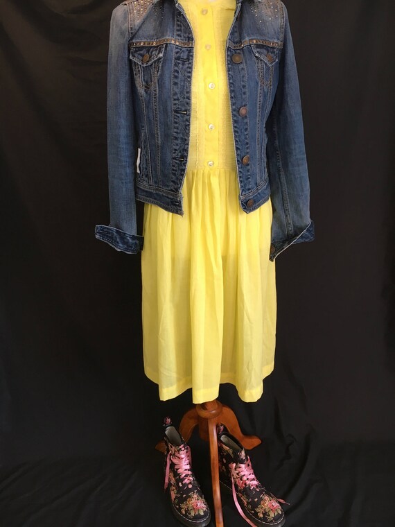 Pretty 50's Lemon Yellow Day Dress - image 10