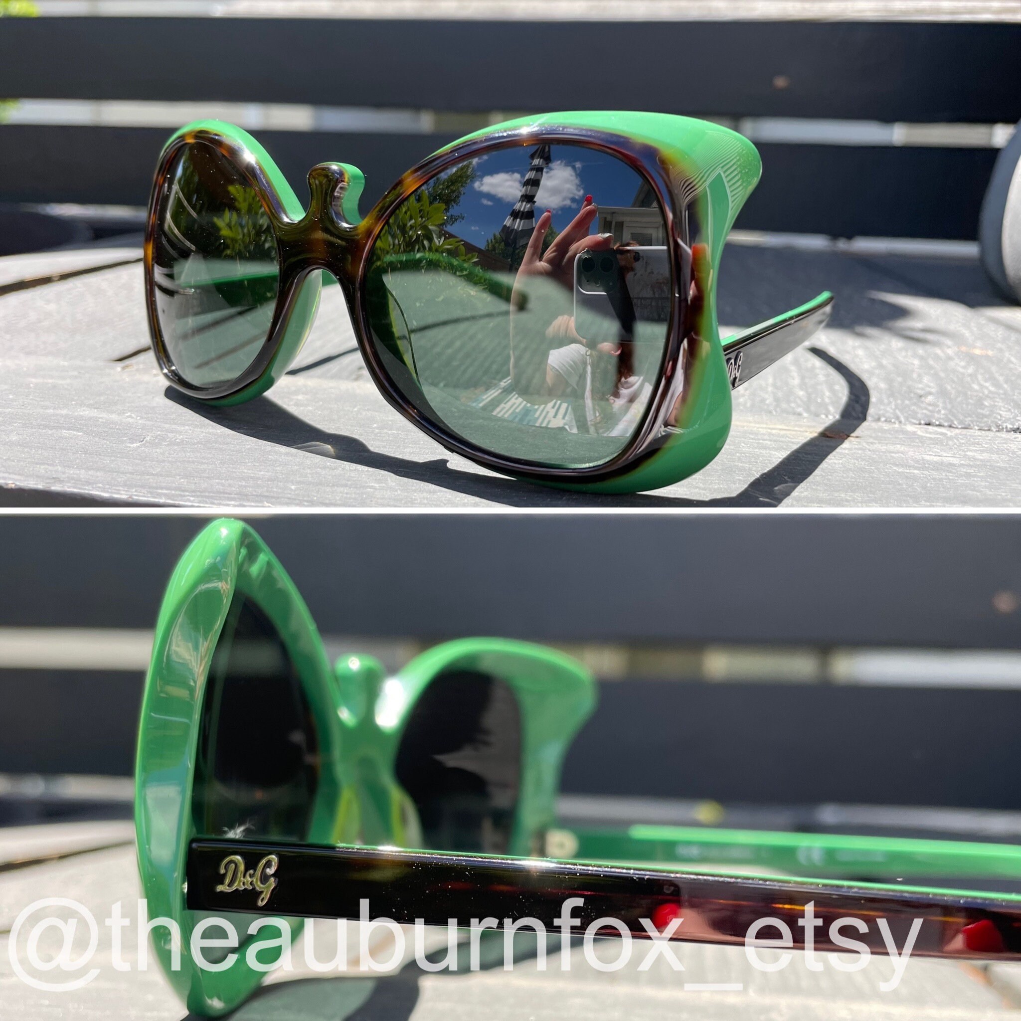 Dolce&Gabbana Tortoise blue Butterfly sunglasses oversize for woman Dolce&Gabbana Blue Butterfly Sunglasses for Women for sale  main image 3