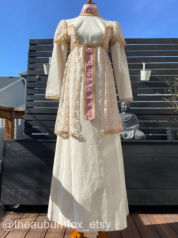 Late 60's Gunne Sax Renaissance Maxi with Embroid… - image 4