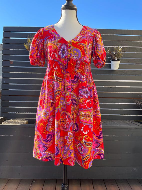 red paisley mini dress The Paisley Mini Dress - Wine Red