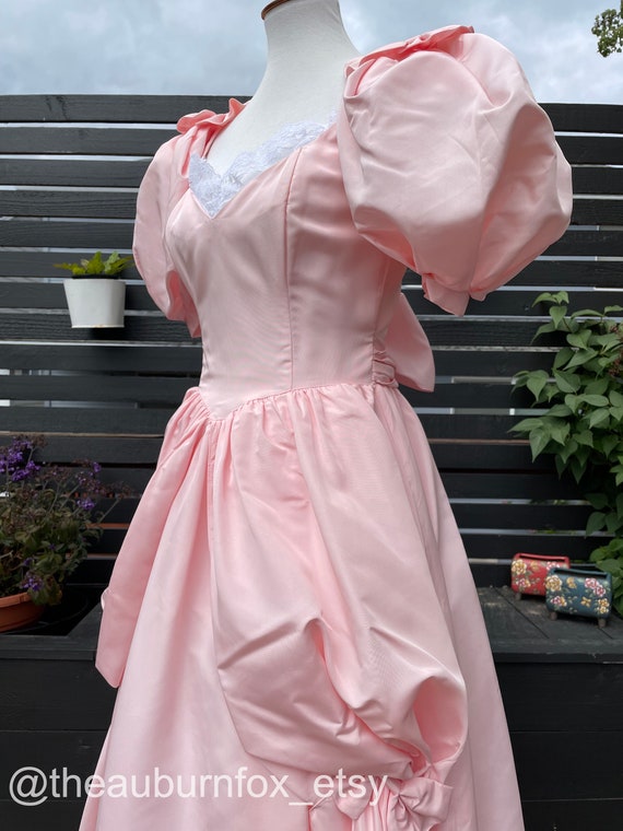 1985 Gunne Sax Pink Taffeta Formal Gown Sz S - image 5