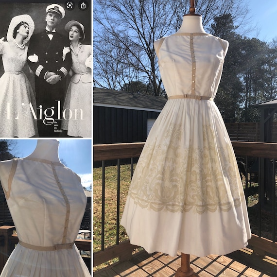 Ladylike 50's L'Aiglon Dress with Trompe L’oeil Pr