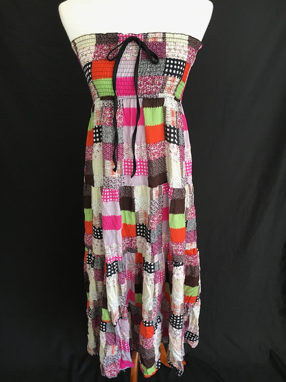 Vintage Flowy Patchwork Dress