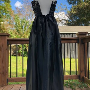 60's Mike Benet Formals Black Satin & Lace Gown Sz XXS - Etsy