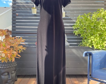 Vintage Express Black Velvet Dress: Satin Trim, Size 9/10 - Etsy