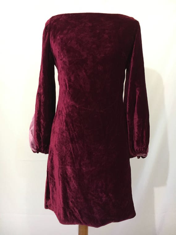 cranberry velvet dress