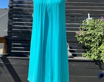 60's Turquoise Chiffon Cocktail Dress With Beaded Collar Sz S - Etsy