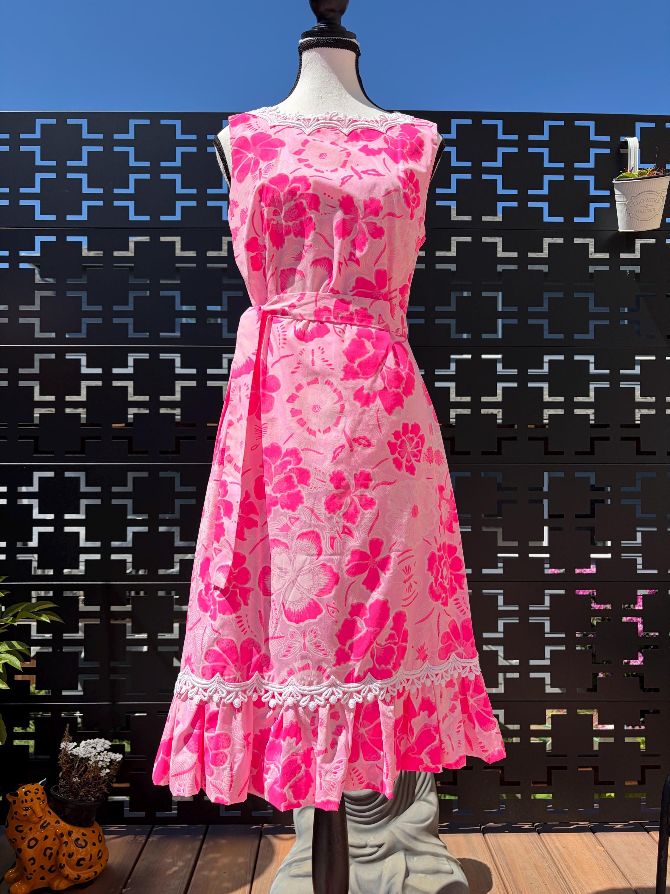 Vintage 60s Hot Pink Dress - Etsy