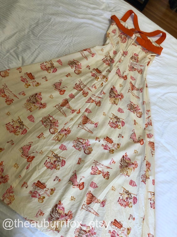 70's Handmade Holly Hobbie Maxi Sundress Sz S - image 6