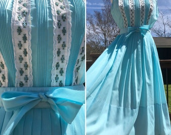 Vestido midi L'Aiglon azul cielo de los años 50 Sz M