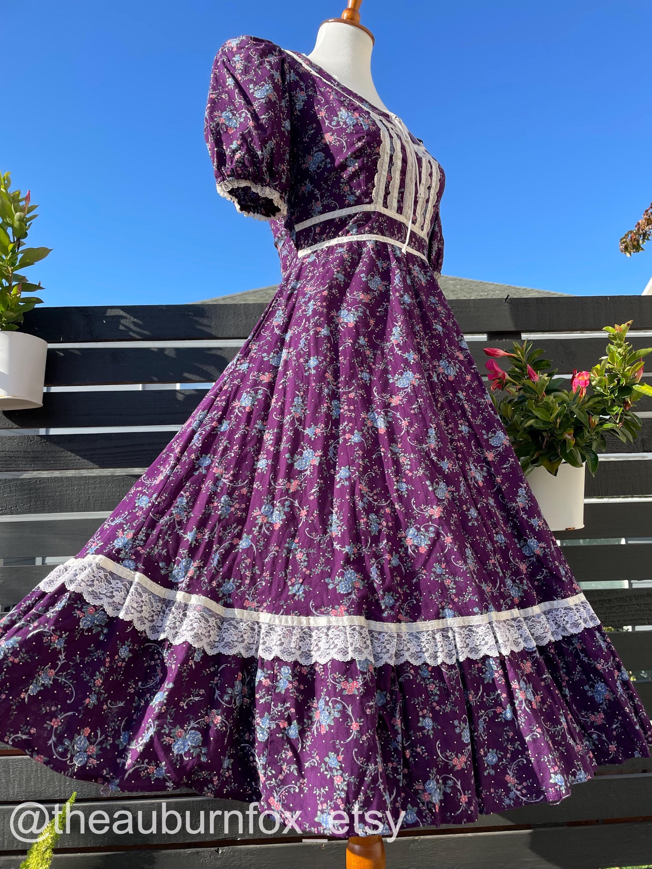 GUNNE SAX ラベンダー パフスリーブ ヴィンテージドレス Purple Gunne Sax - Etsy
