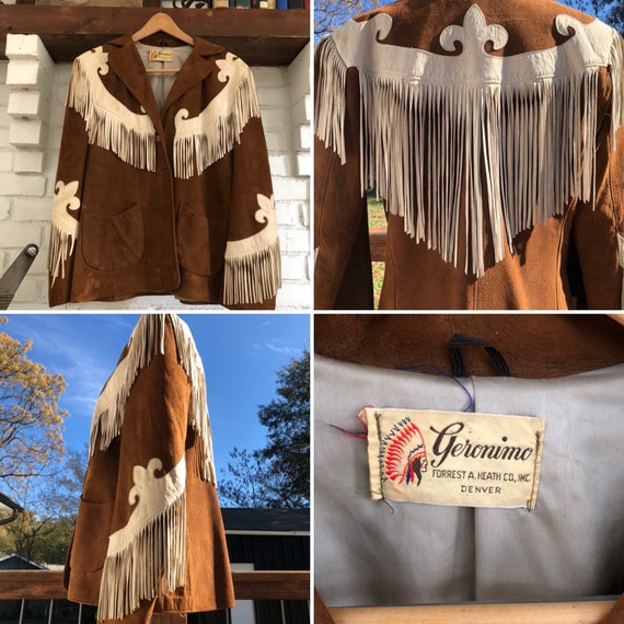 Rare 40's Geronimo Western Leather Fringe Jacket