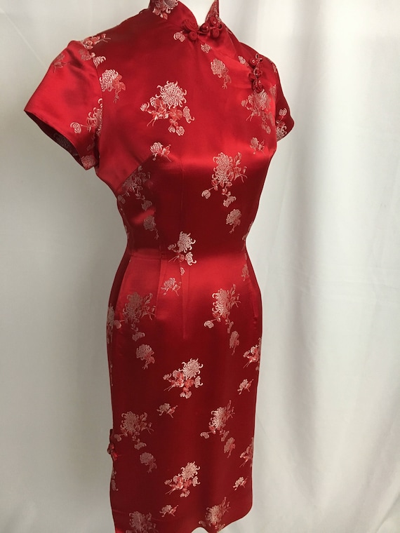 Beautiful 50's Cherry Red Silk Royal Hawaiian Che… - image 9