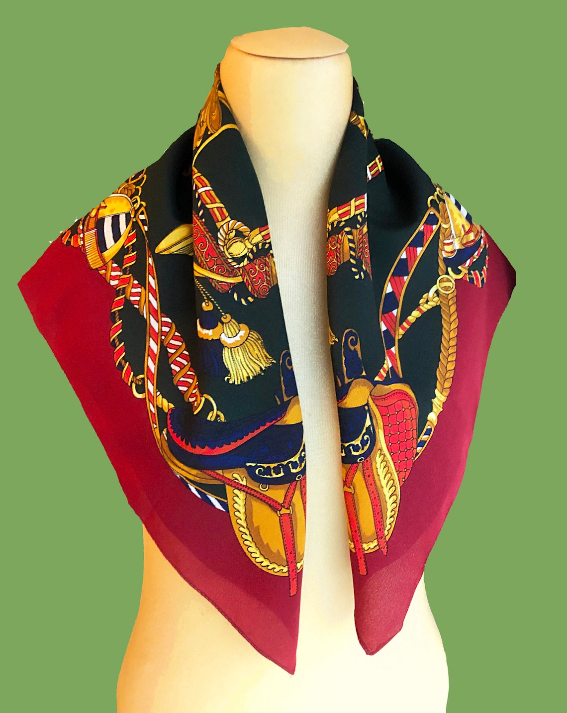 Vintage square scarf 1990's/OLGA GRECO vintage | Etsy