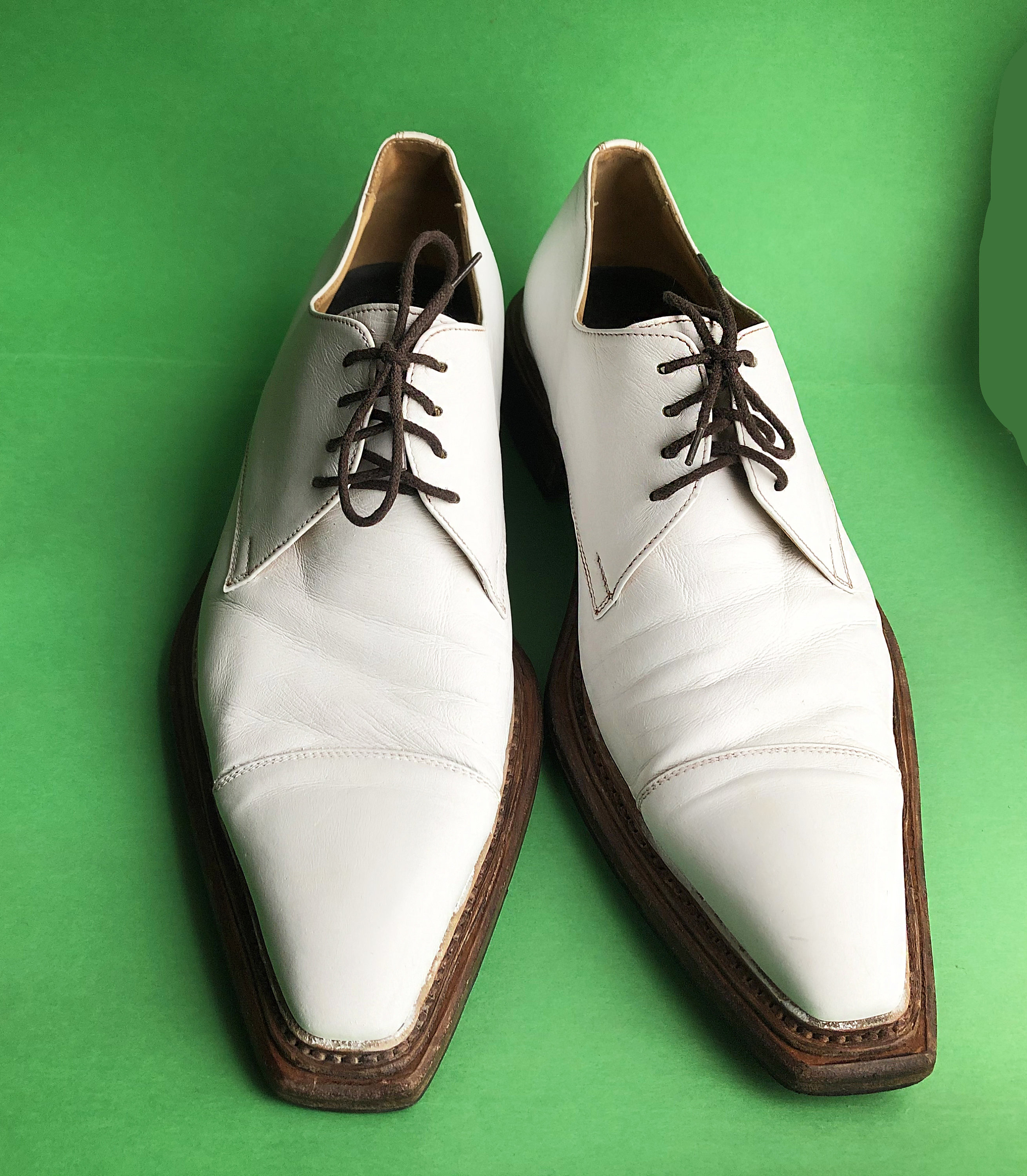 Y2K white shoes/Leather shoes/Laceup shoes/Formal shoes/Size Etsy
