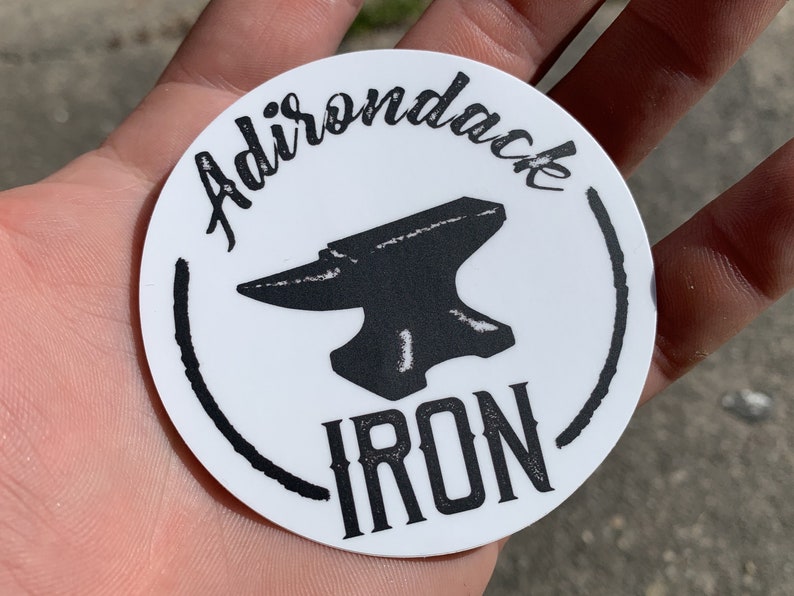 Adirondack Iron Sticker. High quality 3 inch outdoor window sticker image 1