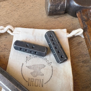 Iron Hexagon Dice. Pair of Blacksmith Hand Forged Playing Dice