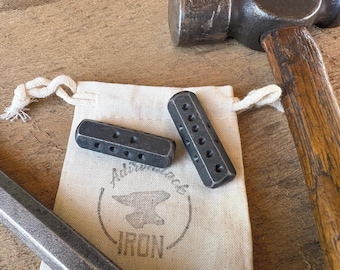 Iron Hexagon Dice. Pair of Blacksmith Hand Forged Playing Dice