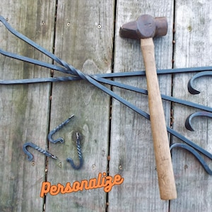 Personalized Fire Poker, Blacksmith forged fireplace poker. Wrought iron fire poker, for wood stove, camp fire. hand made custom tool.