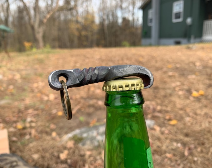 Hand-Forged Iron Bottle Opener Keychain – Blacksmith Beer Opener