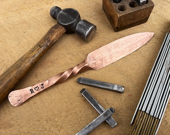 Hand Forged Copper Letter Opener, Personalized 7th Anniversary Gift