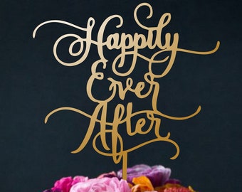 Gold Cake Topper Happily Cake Topper Hochzeit, Tortenstecker Hochzeit, Tortenstecker Hochzeit, Tortenstecker Hochzeit, Tortenstecker Hochzeit, Tortenstecker Hochzeit, Tortendekoration personalisiert