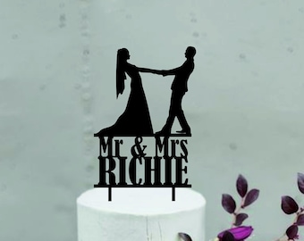 Personalised family Custom Wedding cake topper -Surname cake decoration - - TopperPlease Send your phone number in the "NOTE to the seller"