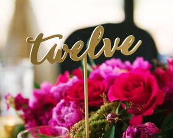 Wooden Table numbers, Custom wedding table number, text table number, personalized table name, script table Numbers, decor for flower