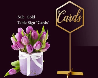 Cards Gold Table Sign -Wedding signs ideas -Cards table sign- Cards sign - Please Send your phone number in the "NOTE to the seller"