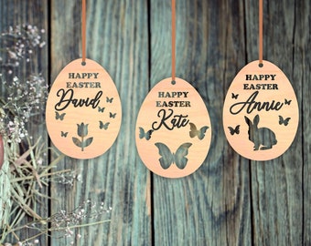 Personalised  Hanging Easter Decorations - Custom Decorations - Basket Name Easter egg Decoration Easter Place Settings Easter Gifts  Eggs