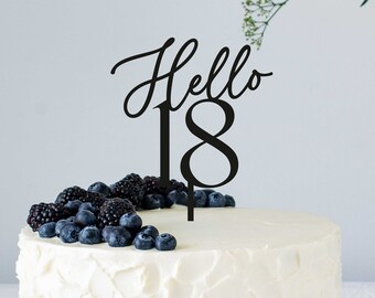 Personalized Birthday cake topper, Your Custom cake topper, Custom Anniversary Wood Cake Topper, Custom Age Birthday Cake