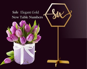Wedding table numbers. Wedding signs. Table numbers gold. Rustic signs. Table decoration. Numbers with base.Wood table numbers
