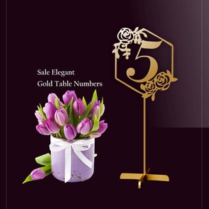 Wedding table numbers. Wedding signs. Table numbers gold. Rustic signs. Table decoration. Numbers with base.Wood table numbers