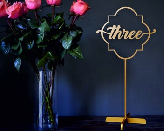 Table Numbers.Gold Table Numbers. Table Numbers with base-Please Send your phone number in the "NOTE to the seller"