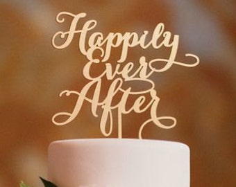 Gold Cake Topper Happily Ever After -Wedding Gold Cake Topper-Please Send your phone number in the "NOTE to the seller"
