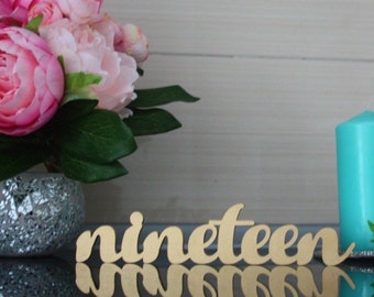Rustic Table Number-Gold Table Numbers Without the base - Table Number Words-Please Send your phone number in the "NOTE to the seller"