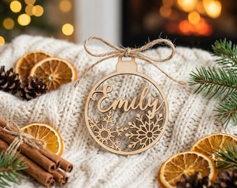 Custom Christmas Bauble with Name, Personalized Christmas Tree Ornament, Unique Holiday Keepsake, Xmas Gift