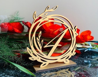 Wooden Table numbers, Custom wedding table number, text table number, personalized table name, script table Numbers