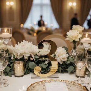 Wedding Table Numbers Gold Mirror Acrylic, Personalized Laser Cut Table Numbers, Modern Wedding Decor, Elegant Table Sign, Custom Numbers Bild 12