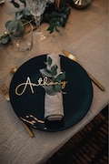 Wedding Place  Cards , Gold Place Name , Wooden Wedding Place Name , Wedding Place Setting  , Name Plates For Wedding , Custom place cards product logo