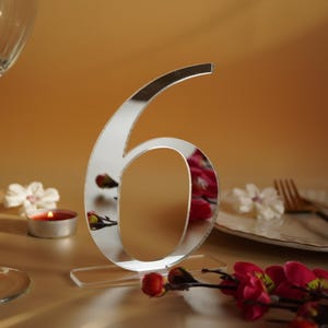 Wedding table numbers Silver Mirror Table numbers Acrylic table numbers Wedding number Wedding table decor Custom table sign Laser cut Event