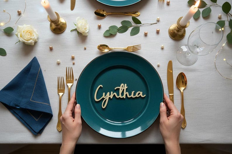 gold wedding place cards